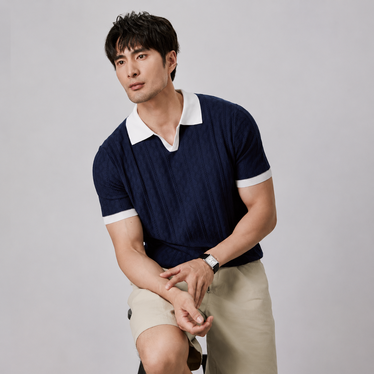 Polo V-Neck Knit Old Money
