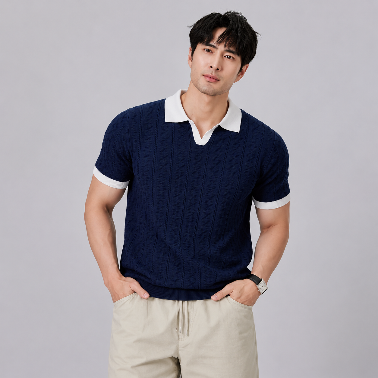Polo V-Neck Knit Old Money